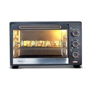 Pigeon by Stovekraft 25 litres Oven Toster and Grill (OTG) with rotisserie for grillling and Baking Cakes, 1400 Watts, Black