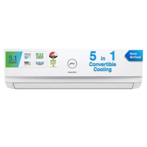 Godrej WZR 5 in 1 Convertible 2 Ton 3 Star Inverter Split AC with I-Sense Technology (2025 Model, Copper Condenser, SIC 24ITC3 WZR)