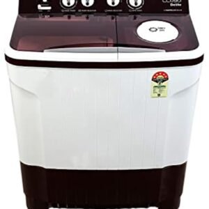 Havells-Lloyd 8.0 Kg Semi Automatic Top Load Washing Machine GLWMS80IDMDE, Dark Maroon, Active Soak