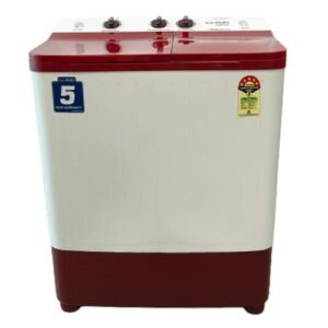 Lloyd 7 kg Semi Automatic Top Load Washing Machine White, Maroon (GLWS705CWLRD)
