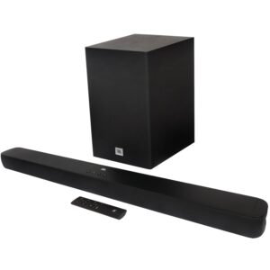 JBL Cinema SB180, Wireless Subwoofer for Extra Deep Bass with Remote HDMI 220 W Bluetooth Soundbar  (Black, 2.1 Channel)