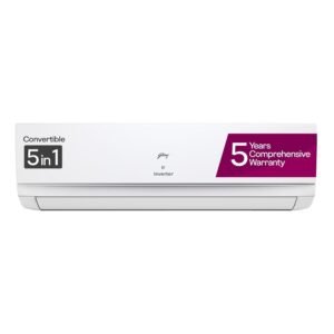 Godrej 1.5 Ton 3 Star, 5 Years Comprehensive Warranty, 5-in-1 Convertible Cooling, Inverter Split AC (Copper, Heavy-Duty Cooling at 52 Deg Celcius, AC 1.5T SIC 18TTC3 WZQ, White)