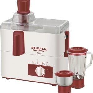Maharaja Whiteline 450W Mark 1 Juicer Mixer Grinder (White And Red) With Jar - 450 Watts